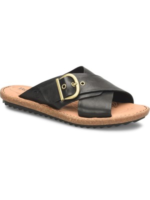 

Женские черные кожаные шлепанцы без шнуровки на платформе с круглым носком BORN Rio, размер 8 м, Черный, BR0019603