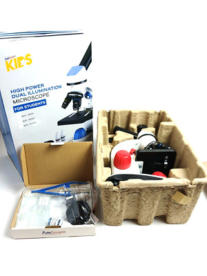 AMSCOPE-KIDS 40X-1000X Dual LED Illumination Portable Microscope with Kit