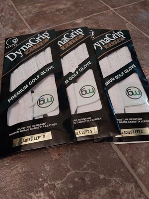 MG Women's DynaGrip Elite Premium  Golf Glove White Grade Caretta Leathe Left  S