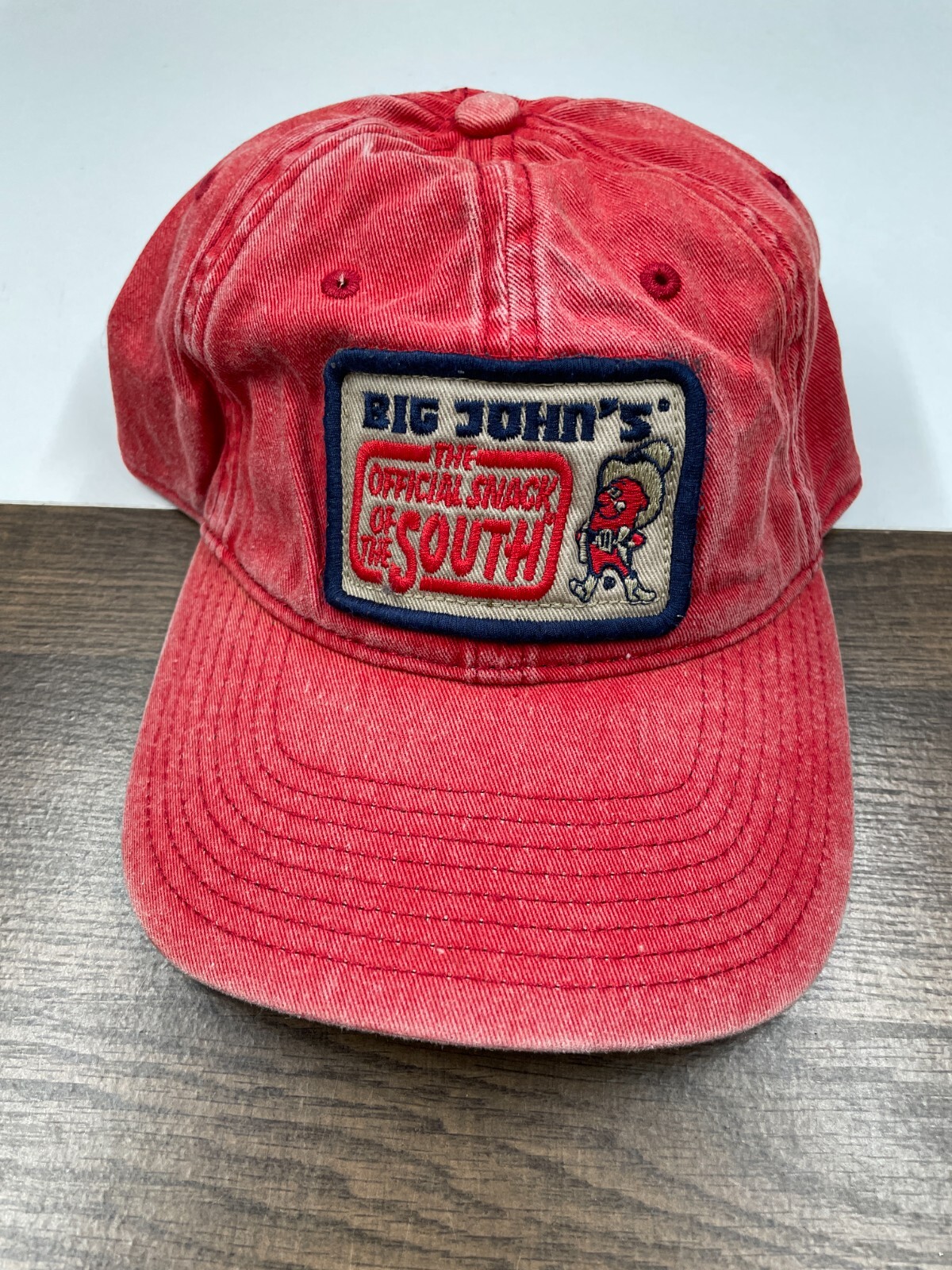 Big Johns The Official Snack Of The South Red Hat Patch Logo