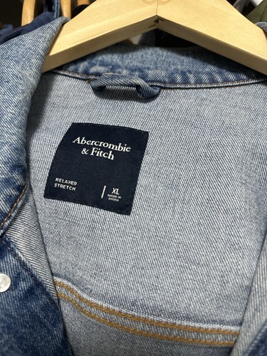 Abercrombie & Fitch Blue Denim Button Front Jean Jacket Men Size XL