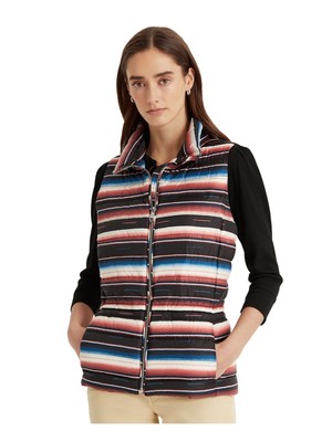 

RALPH LAUREN Женская черная складная стеганая жилетка с карманами на молнии, Черный, 200807507001