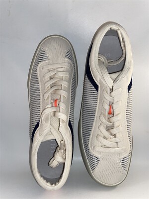 Rothy's Sneakers Lace Up Navy Blue & White Lined Women's Shoes Size 7 New NWOB