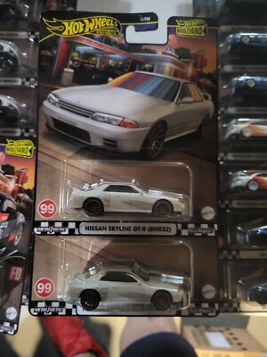 NEW 2024 HOT WHEELS PREMIUM BOULEVARD #99 WHITE NISSAN GT-R (BNR32) Lot (×2)