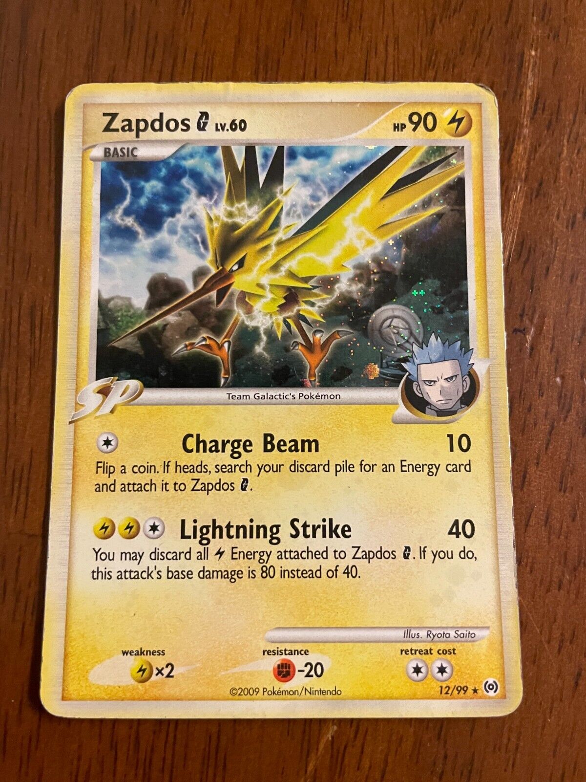 Zapdos G 12/99 Holo Rare - Platinum Arceus - Pokemon Card