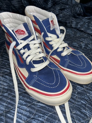 Vans USA Red White & Blue Old Skool High Top Sneakers Mens 8