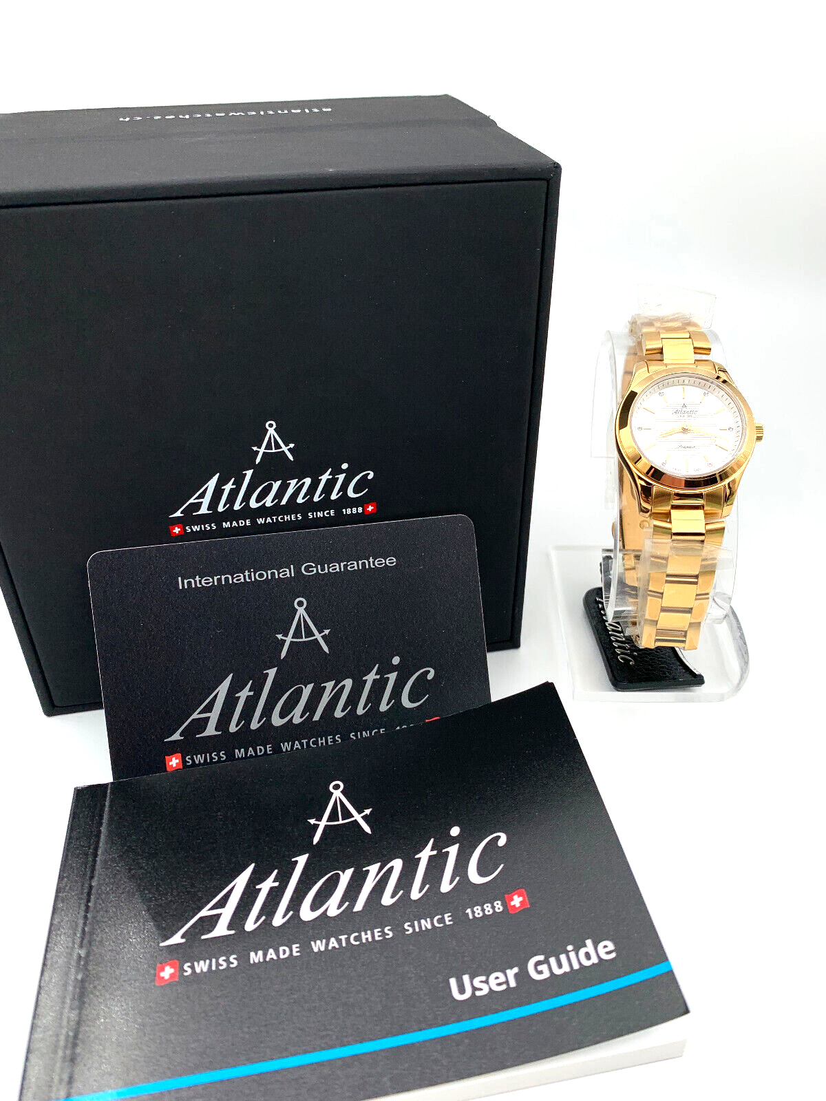 Pre-owned Atlantic Stars Atlantic Seapair Ladies Swiss Quartz Watch Yellow Gold Pvd 20335.45.21