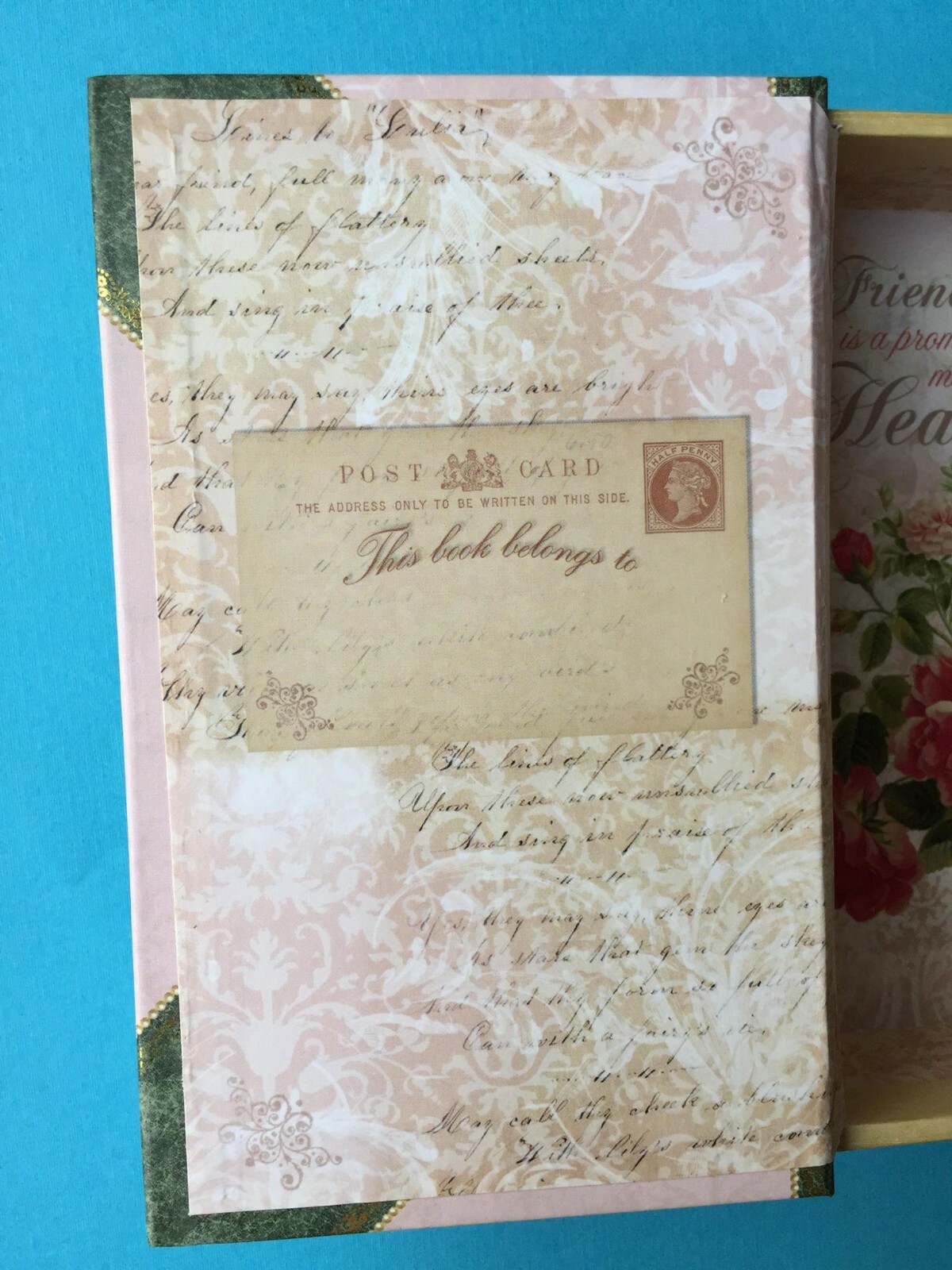 NEW. Punch Studio. LIVE. LOVE. LAUGH. PINK ROSES. Faux Book Box. Gift. EASTER.