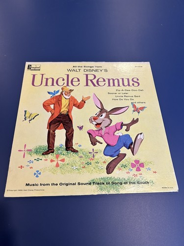 1963 WALT DISNEY'S Uncle Remus LP Vinyl Record DQ1205 Disneyland VG