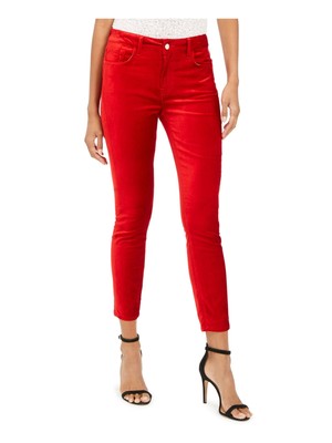 7 FOR ALL MANKIND Женские красные узкие брюки из искусственной замши 2