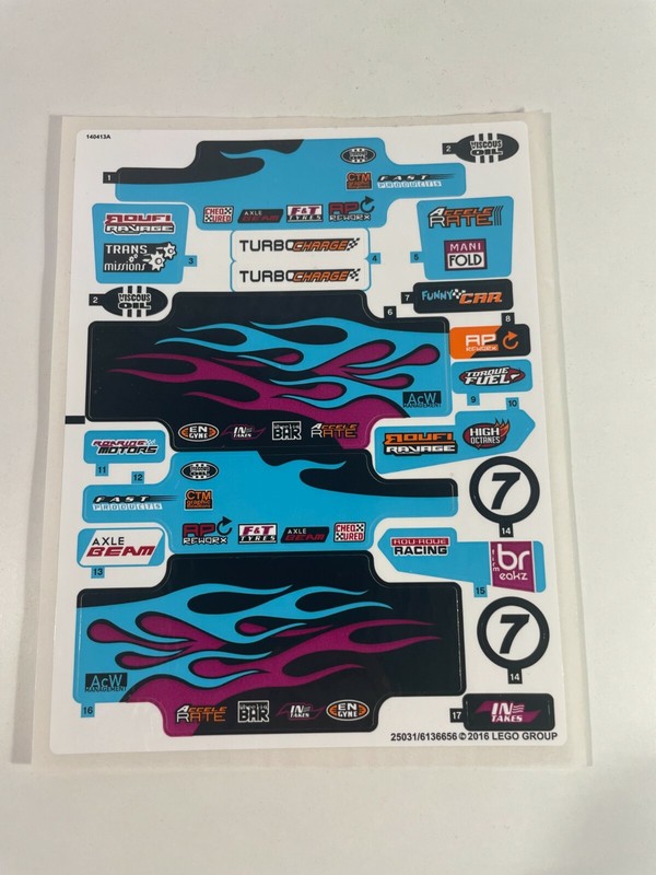 LegoÂ® Original Aufkleber Sticker 25031 FÃ¼R 42050technic Drag Racer Neu 362