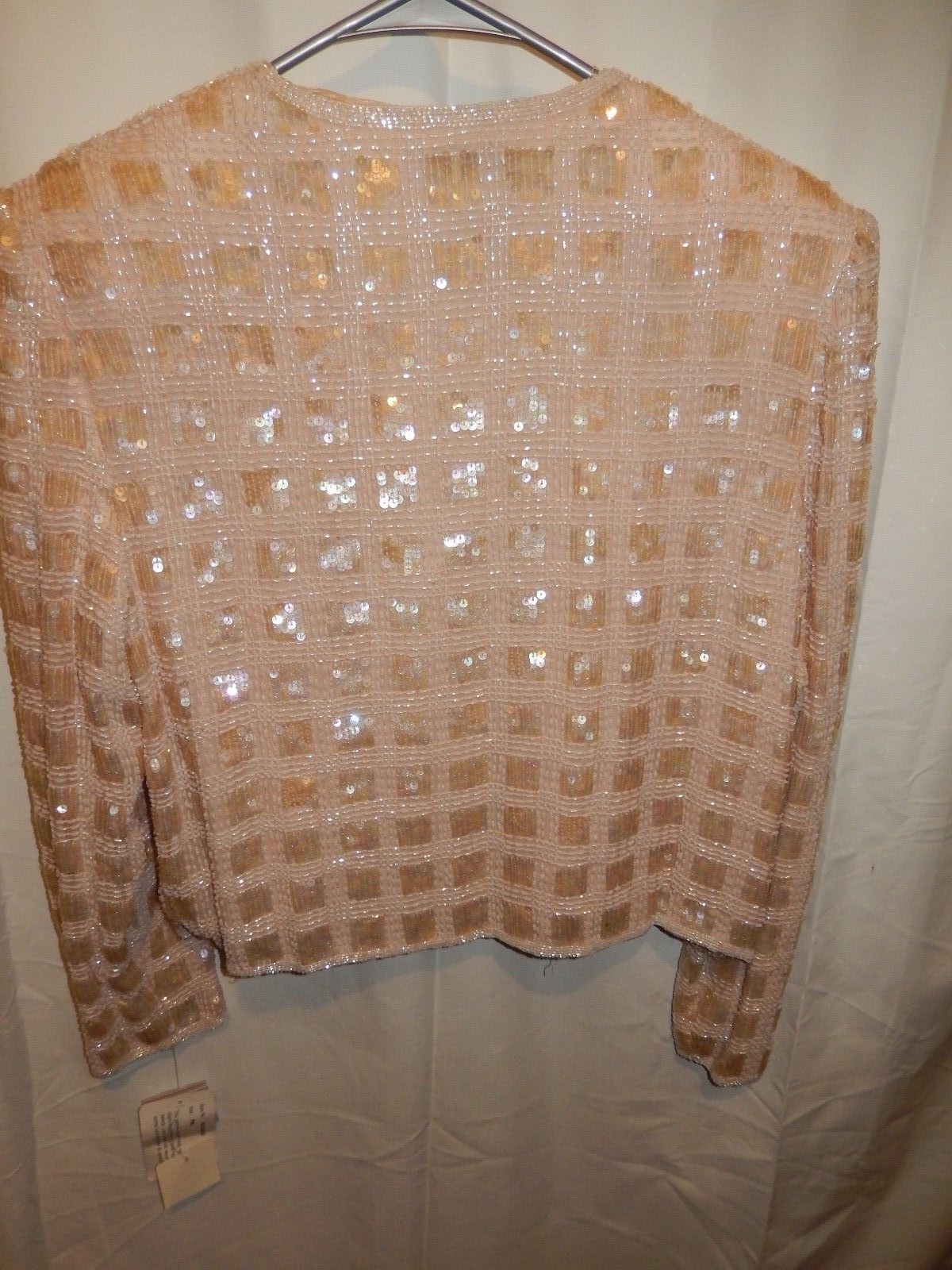 ADRIANNA PAPELL Evening Jacket 100% Silk Beaded Sequins Lined Tag Size PM NWT