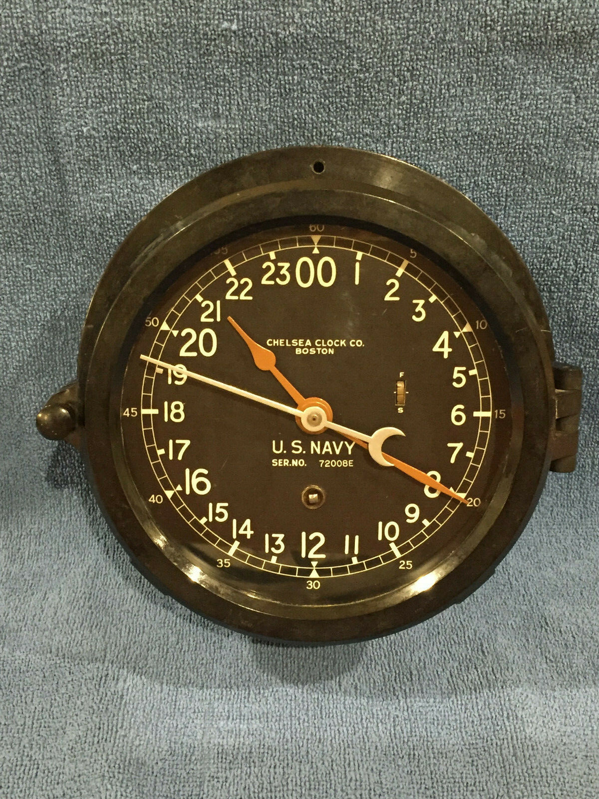 ** Fully Restored** WWII US NAVY 24HR. Chelsea Ship Clock Serial No. 343495