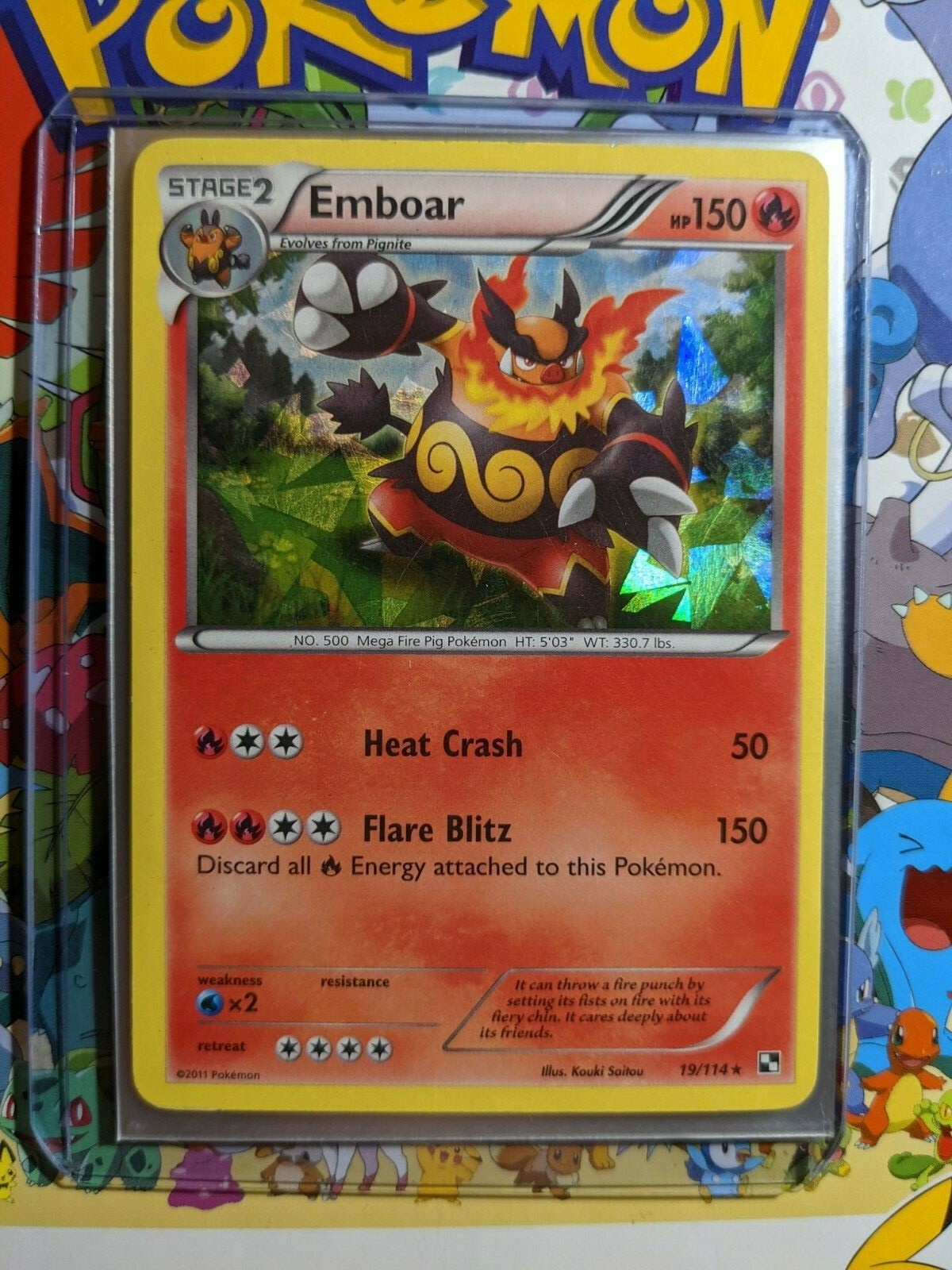 Emboar 19/114 - Black & White - Shattered Holo Rare Used
