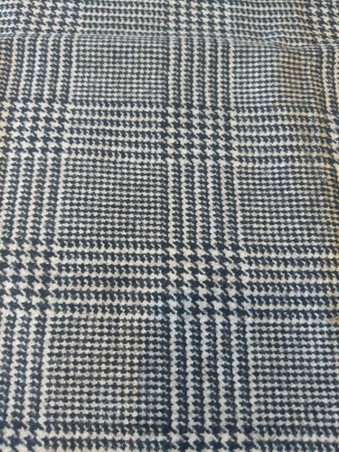 Ralph Lauren Glen Plaid Black/Cream Wool Fabric Remnant