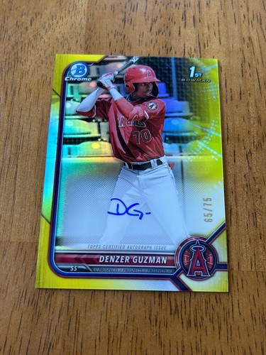 デ・グズマン デ・グズマン 2022 Bowman Chrome Denzer Guzman Yellow Refractor 1st