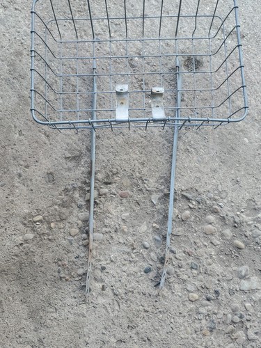 Vintage WALD METAL BICYCLE FRONT WIRE BASKET w/ Strap - Retro L1W