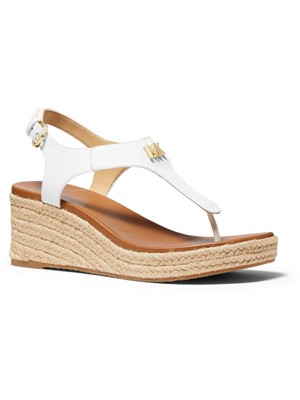 

MICHAEL MICHAEL KORS Женские босоножки Laney на танкетке из белого золота на платформе 1 дюйм, 10 м, Белый, 40T0LAMS2L