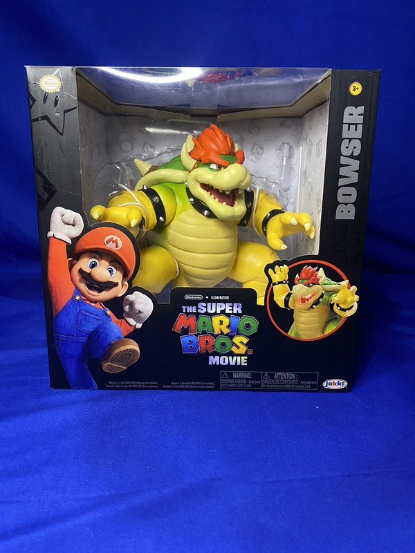 SUPER MARO BROS. MOVIE 7-Inch BOWSER Action Figure W/Fire Breathing