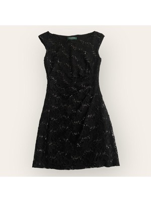 

RALPH LAUREN Женское черное платье свободного кроя без рукавов на подкладке длиной выше колена для вечеринки, Черный