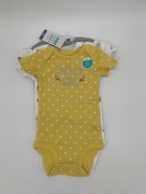 Child of Mine by Carter's 3pc Baby Bodysuit 12 M Set Floral Sweet Girl