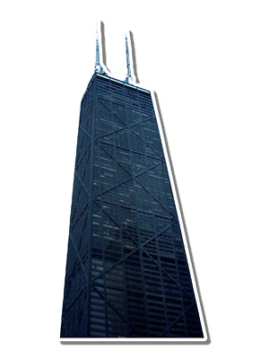 0267 Hancock Building Sticker, Waterproof, Laminated, Landmark, Chicago