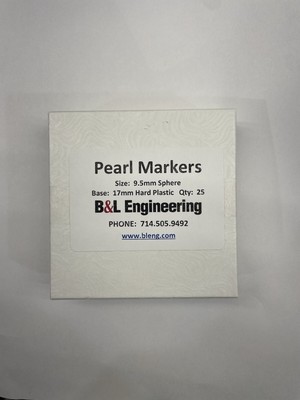 B & L Engineering Motion Capture Pearl Markers, 9.5mm Reflective Markers, 25 Pcs