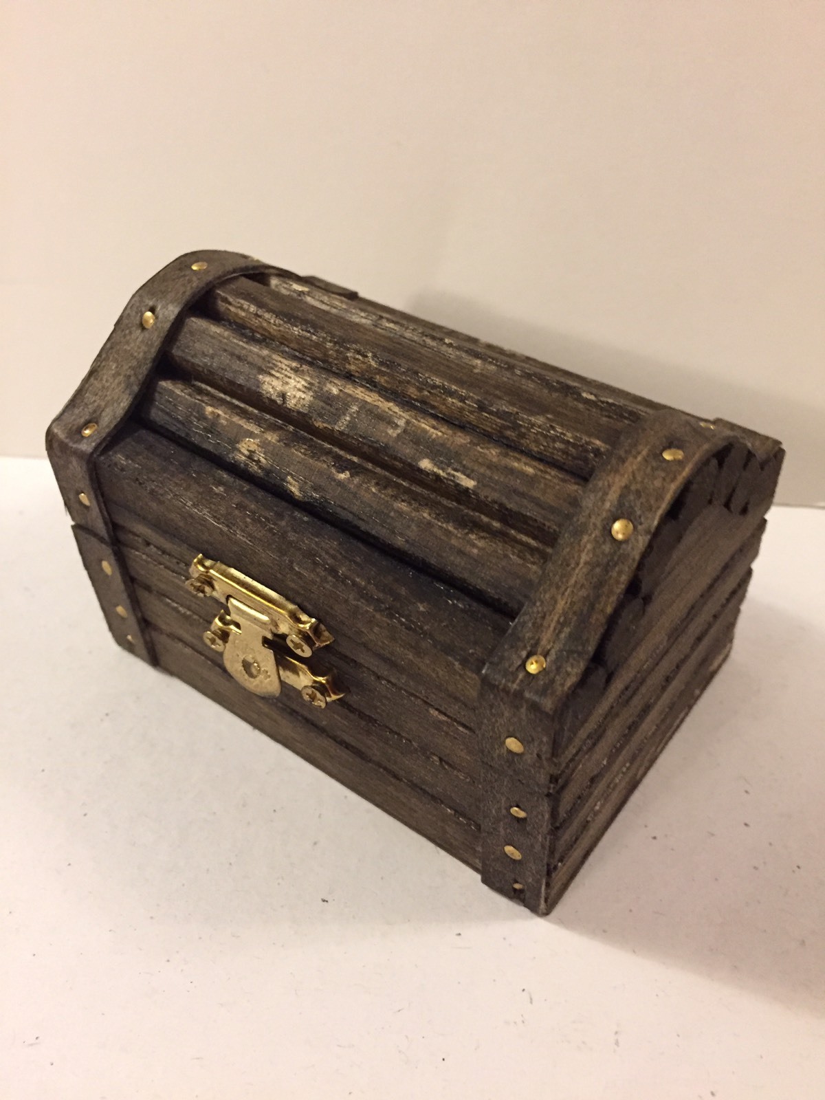 Red Felt Lined Rustic Small Treasure Chest, Ring Bearer Box, Proposal/Engagement