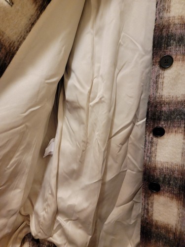Pre-owned Bcbgeneration Women's Plaid Shirt Shacket Wool Blend Coat Olive Plaid Sz Xl.