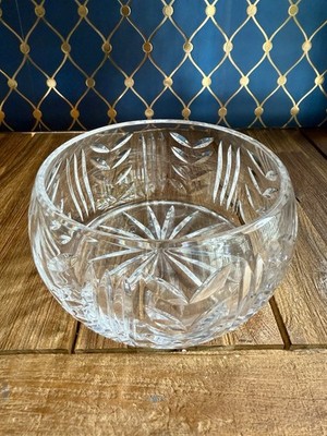 Waterford Clear Crystal Glencar Round Bowl Centerpiece Signed Rare 
