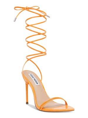 

STEVE MADDEN Женские оранжевые босоножки на шпильке с острым носком под крокодила, 9 м, Оранжевый, FLAM06S1
