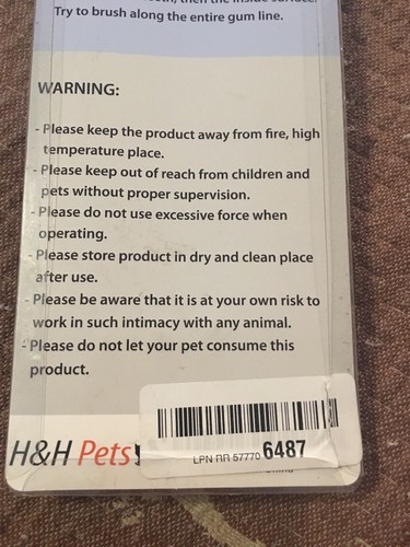 4 Pack H&H Pet Toothbrushes New