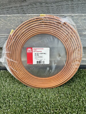 Mueller 1/4''x0.030 ' Wall 50  Coil Copper refrigeration Tube Dehydrated New