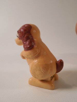 Vintage Pair of 1977 TOMY Taiwan Wind Up Toys Baby Crawling and Hopping Dog