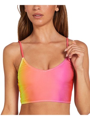 

Женское разноцветное укороченное бикини VOLCOM I Dip U Dip, купальник, топ, Розовый