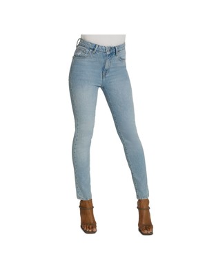 ХОРОШИЕ АМЕРИКАНСКИЕ женские синие узкие джинсы с карманами и застежкой на молнию, потертые джинсы с высокой талией 0