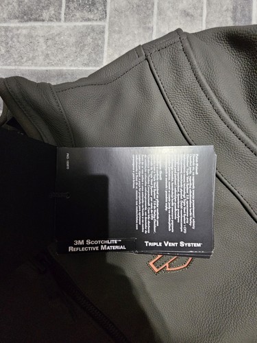 Pre-owned Harley-davidson Harley Davidson Men's Paradigm Triple Vent System 2.0 Leather Jacket 2024 Size M In Black/olive