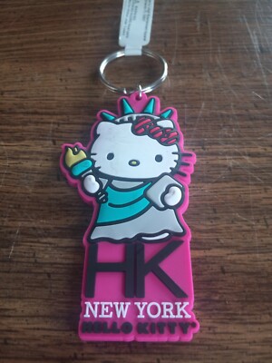 Rare Sanrio HELLO KITTY KEYCHAIN 2015 HK New York New Statue of Liberty  FREE SH