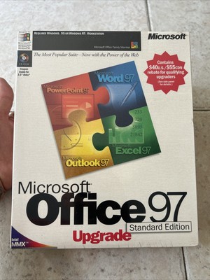 Microsoft Office 97 for 32-Bit Windows Upgrade (PC, 1996) Standard Edition