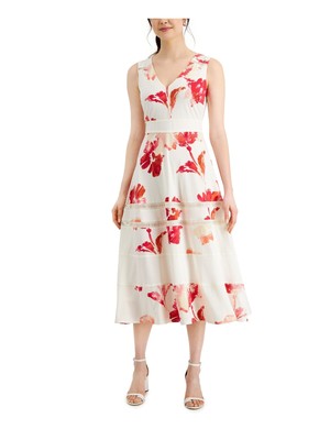 

Женское платье миди без рукавов цвета слоновой кости с V-образным вырезом + расклешенное платье TAYLOR, Цвет слоновой кости