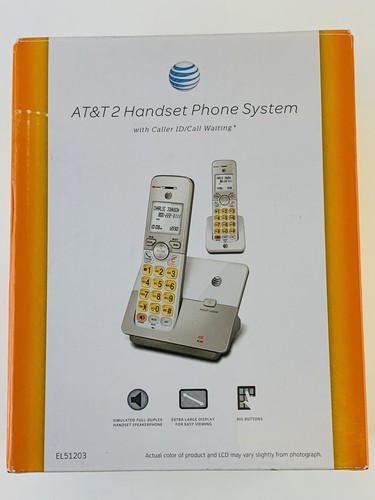 Open Box AT&T EL51203 DECT 6.0 Expandable Cordless Phone With 2 Handsets