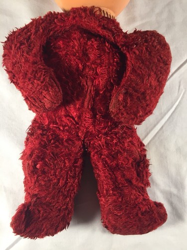 Vintage Kewpie Doll Molded Head Red Plush Body 13”