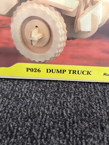 Dump Truck: Woodcraft Construction Kit Wooden 3D Model P026 Wood Toy