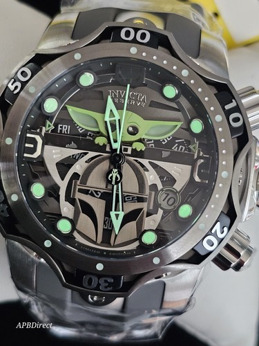 Pre-owned Invicta - Star Wars 228 Grogu Mandalorian - Venom 1000m Baby Yoda Mens Watch