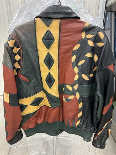 Vintage Marc Buchanan Pelle Pelle Abstract Leather Jacket