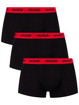 

Набор из 3 мужских хлопковых эластичных трусов HUGO, черный, 50469766-10241868-02