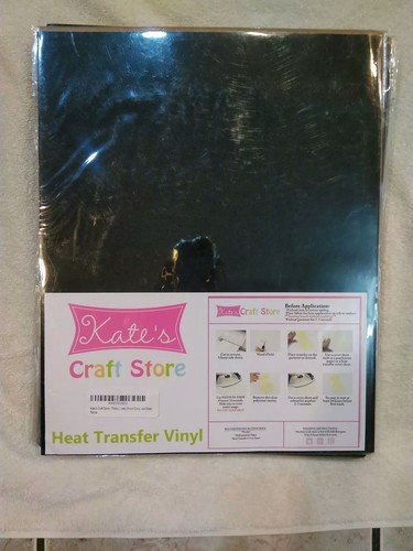 30 sheets Black Kate's Craft Store Iron On Heat Transfer Vinyl 15