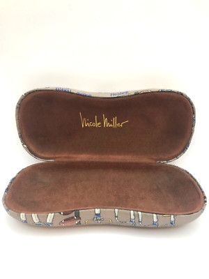Eye Glass Case Nicole Miller vintage Football theme design/silk clam shell new