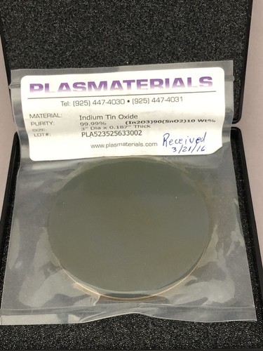 Indium Tin Oxide Sputter Target: ITO 90/10 99.99% pure, 3