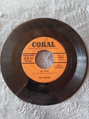 Don Cornell - I'm Yours / My Mother's Pearls 45 RPM - 1952 Coral - Preowned
